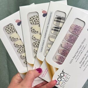 Color Street Leopard, Plaid, and Glitter Nail Strips